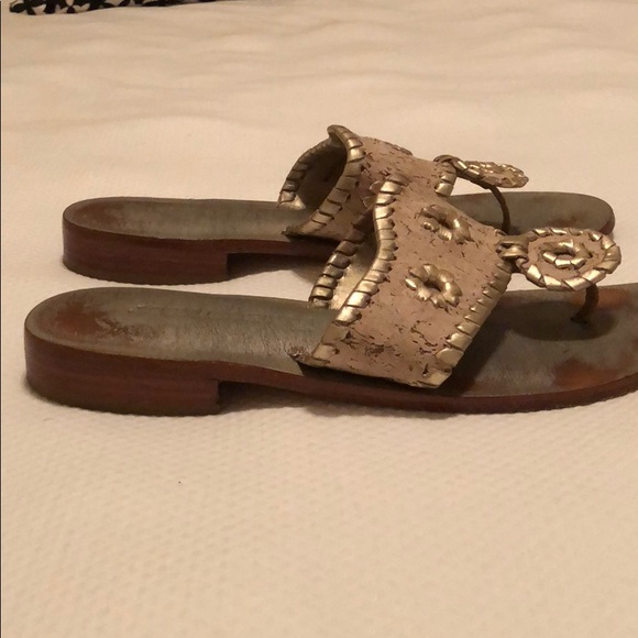 Jack Rodgers Cork Metallic/Gold Sandals - Picture 6 of 6